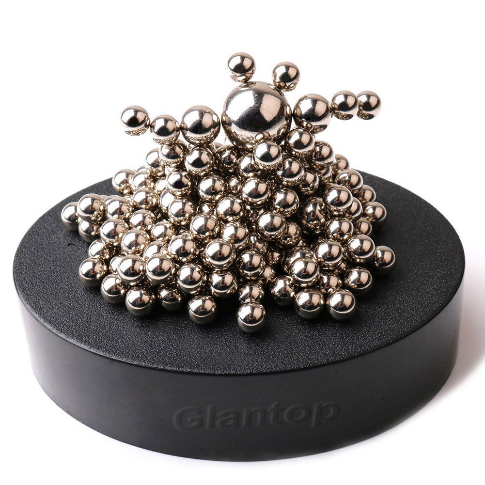 sunsoy 4 Pieces 1.37 Super Magnetic Balls,Sphere Magnets for Stress Reliever,Desk Sculpture Fidget,Desk Toys for Office for Adults,Stress Balls for Adults Anxiety